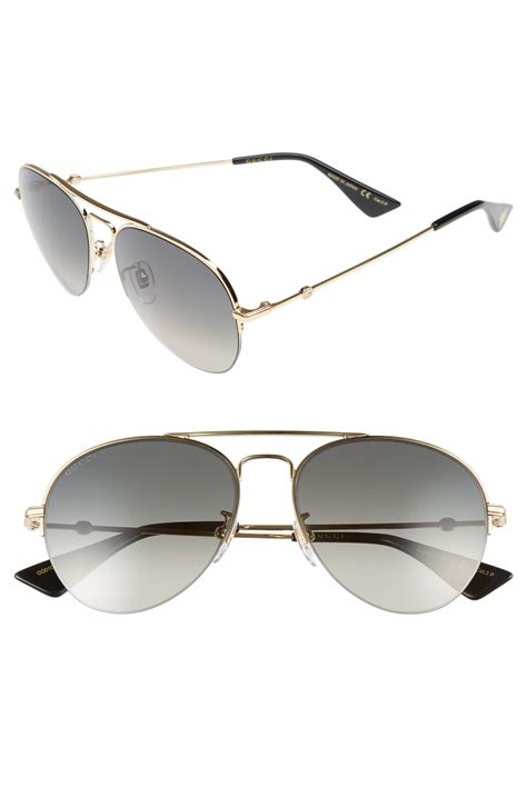 gucci 56mm aviator sunglasses